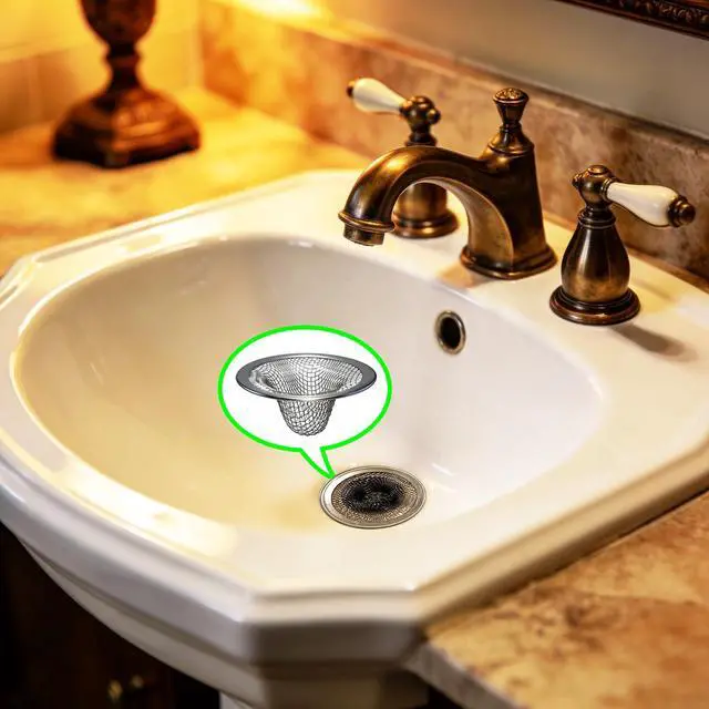 Alt view image 4 of 6 - 1.0" Small Drain Strainer, Sink Drain Hair Catcher, Bathroom Sink Drain Strainer, 2PCS Drain Mesh Baskets for Laundry, Mop Pool, Utility, Slop, RV Sink, Stainless Steel Drain Filter