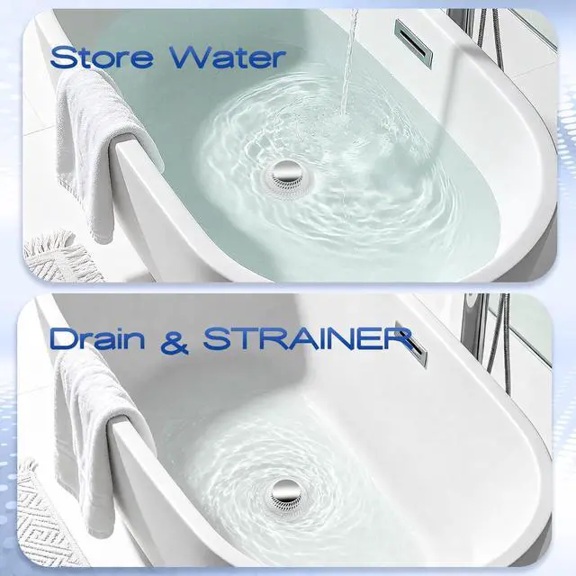 Alt view image 4 of 7 - Bathtub Drain Stopper,Pop-up Tub Stopper & Strainer,Hair Catcher