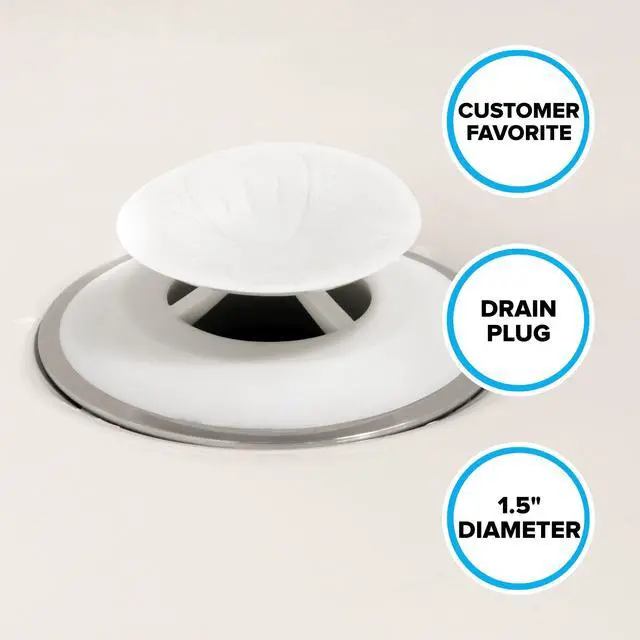 Alt view image 7 of 7 - Snug Plug Bath Tub Drain Stopper Fits 1.5" Open Drains