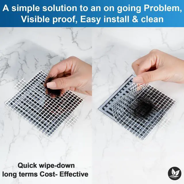 Alt view image 5 of 7 - 25 Pack, Disposable Shower Drain Hair Catcher Mesh Stickers,Disposable Hair Drain Catcher. (4.1inch Square)