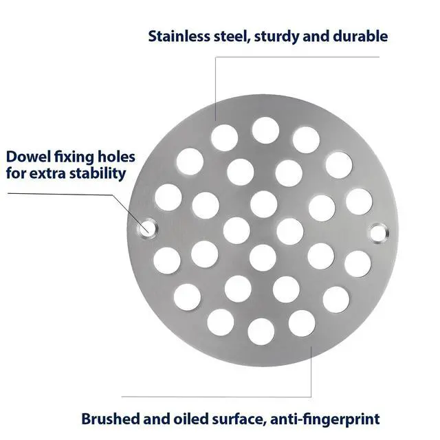 Alt view image 3 of 4 - Shower Drain Cover,Round Screw-in Floor Drain Cover,Easy-to-Install Replacement Cover Brushed Nickel