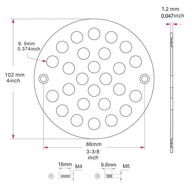 Alt view image 2 of 4 - Shower Drain Cover,Round Screw-in Floor Drain Cover,Easy-to-Install Replacement Cover Brushed Nickel