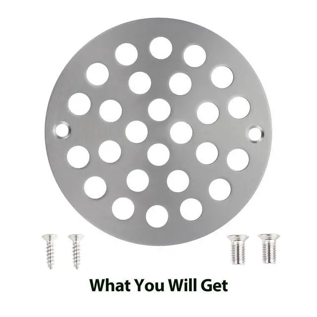 Alt view image 4 of 4 - Shower Drain Cover,Round Screw-in Floor Drain Cover,Easy-to-Install Replacement Cover Brushed Nickel