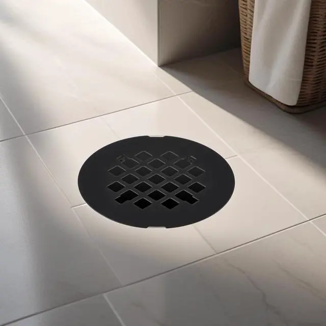 Alt view image 4 of 7 - Black Snap-in Shower Drain Cover, 4-1/4 Od Snap-in Shower Drains Cover Replacement, Stainless Steel Drain Stopper Bathroom Sink Easy to Install