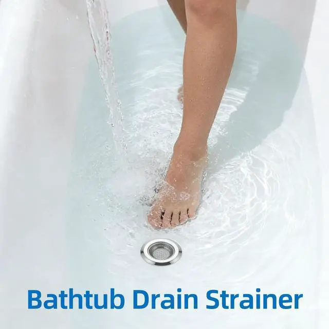 Alt view image 3 of 5 - 2.87 inch Bathtub Floor Shower Hair Drain Catcher Cover, Stainless Steel Bathroom Sink Strainer Filter Basket for Bathroom Sink, Wash Basin