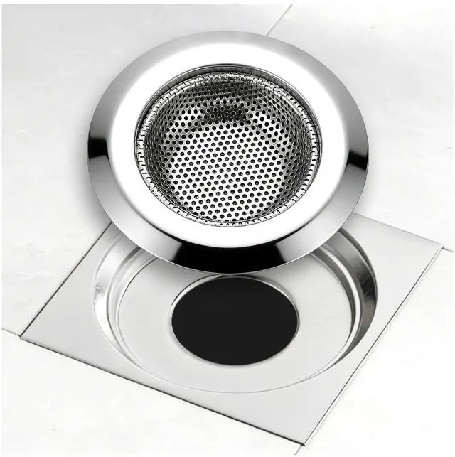 Alt view image 4 of 5 - 2.87 inch Bathtub Floor Shower Hair Drain Catcher Cover, Stainless Steel Bathroom Sink Strainer Filter Basket for Bathroom Sink, Wash Basin