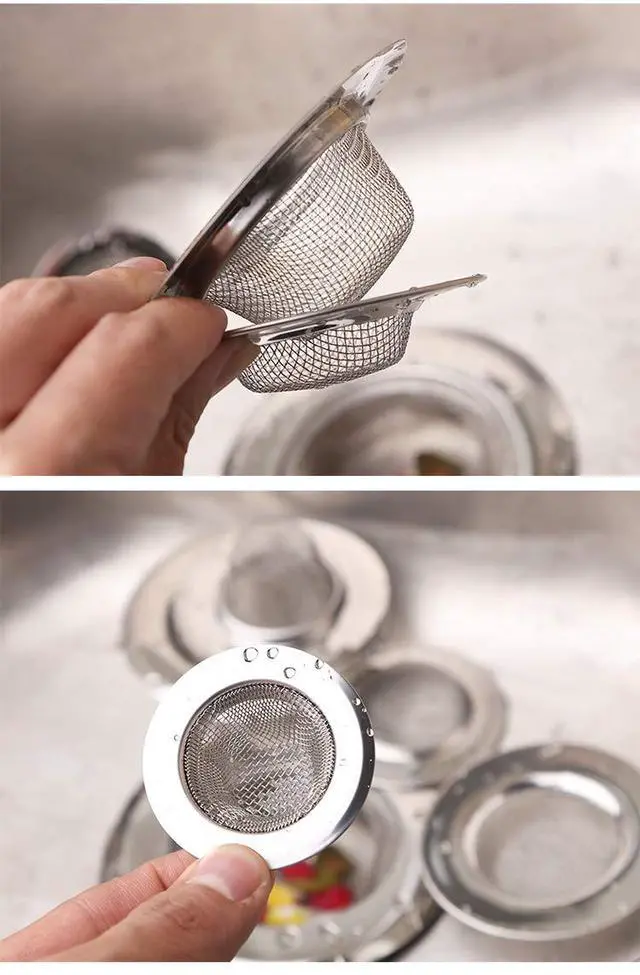 Alt view image 4 of 5 - Basket- Sink Strainer Bathroom Sink, Utility, Slop, Laundry, RV and Lavatory Sink Drain Strainer Hair Catcher. 1/16" Holes. Stainless Steel