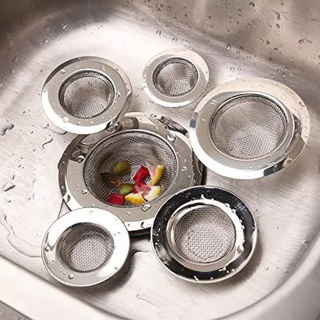 Alt view image 5 of 5 - Basket- Sink Strainer Bathroom Sink, Utility, Slop, Laundry, RV and Lavatory Sink Drain Strainer Hair Catcher. 1/16" Holes. Stainless Steel