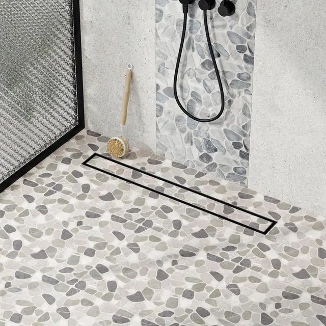Main image of Inch Linear Shower Drain-Matte Black,with Tile Insert Grate