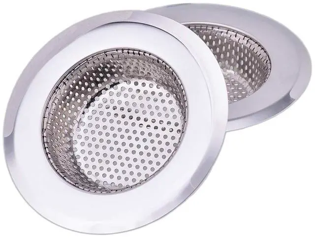 Main image of Inch Diameter Rim Heavy Duty Stainless Steel Kitchen Sink Basket Strainer, Large (Pack of 2)