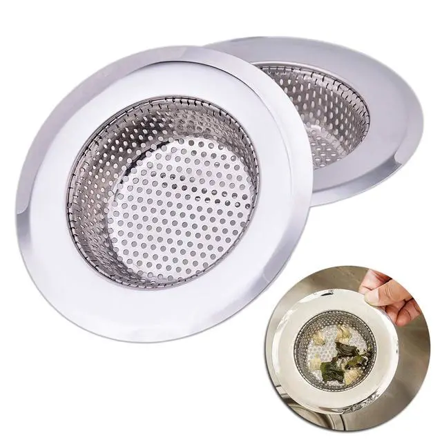 Alt view image 6 of 6 - Inch Diameter Rim Heavy Duty Stainless Steel Kitchen Sink Basket Strainer, Large (Pack of 2)