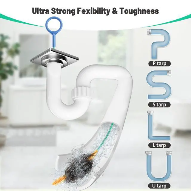 Alt view image 5 of 7 - Reusable Drain Snake Hair Clog Remover, 30 inch Drain Cleaner Tool (5 Pack)