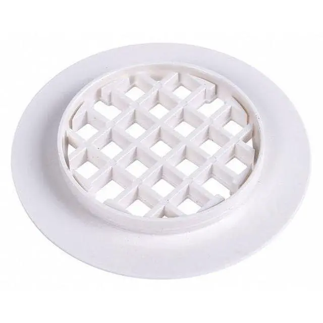 Alt view image 2 of 2 - Replacement Shower Drain Strainer, Snap-in, Round, 4-1/4 in Dia, 1/4 in H, Plastic, White - 1 Each