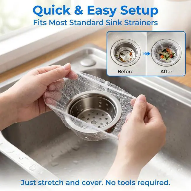 Alt view image 6 of 7 - Disposable Drain Covers for Kitchen Sink Strainers