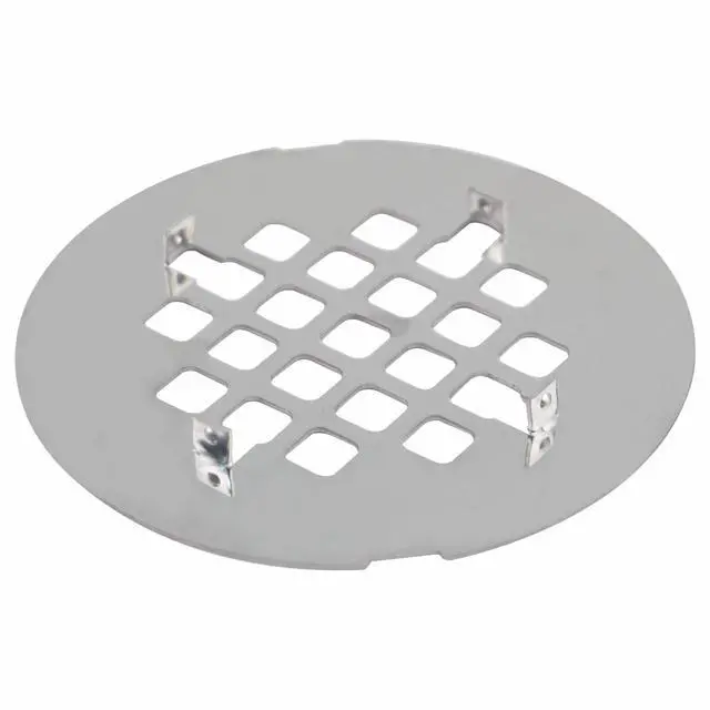 Alt view image 6 of 6 - Brushed Nickel Snap-in Shower Floor Drain Cover,4-1/4" OD Round Grid