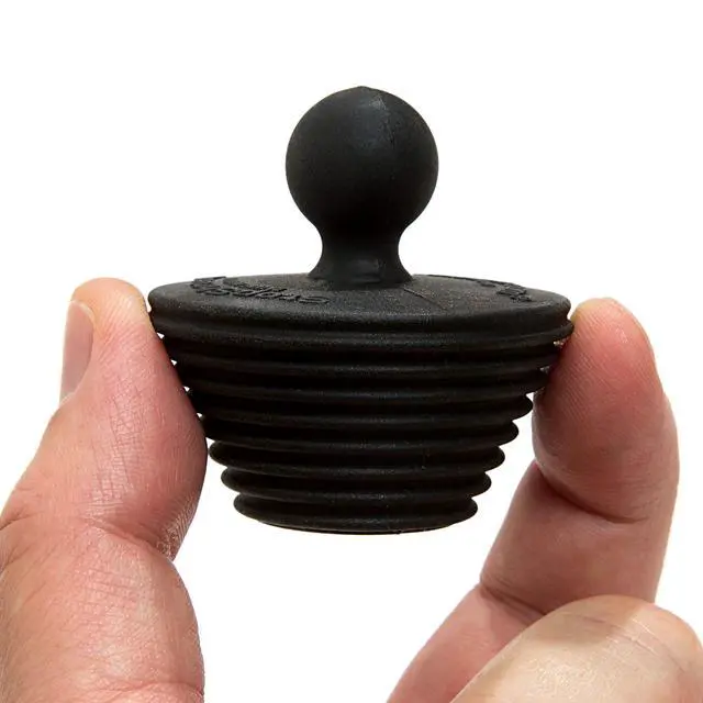 Alt view image 3 of 7 - Universal Stopper for Bathtub and Bathroom Sink Drains, Black Plug 2pk, 2 Count
