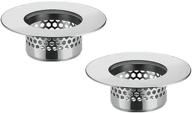 Main image of Bathroom Sink Filter - Fits 1.25"-1.60" Hole (2pcs) | Stainless Steel Hair Catcher for Bathroom/Bathtub/Laundry/RV Sink