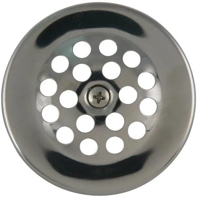 Main image of Bathtub Dome Grid Strainer with Screw, 3", Polished Chrome
