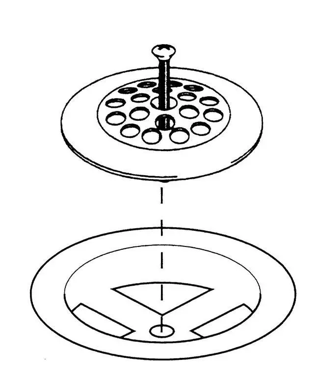 Alt view image 3 of 3 - Bathtub Dome Grid Strainer with Screw, 3", Polished Chrome