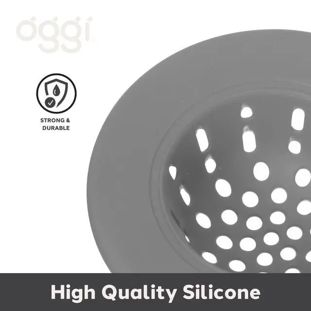 Alt view image 5 of 7 - Silicone Sink Strainer- Great Kitchen Sink Strainer, Sink Drain Strainer, Drain Stopper, Sink Plug, 4.6 Diameter Rim, Gray