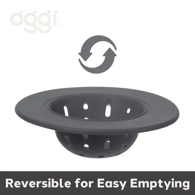 Alt view image 6 of 7 - Silicone Sink Strainer- Great Kitchen Sink Strainer, Sink Drain Strainer, Drain Stopper, Sink Plug, 4.6 Diameter Rim, Gray