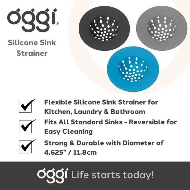 Alt view image 7 of 7 - Silicone Sink Strainer- Great Kitchen Sink Strainer, Sink Drain Strainer, Drain Stopper, Sink Plug, 4.6 Diameter Rim, Gray