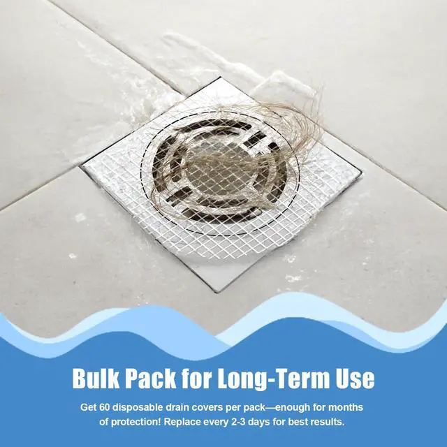Alt view image 4 of 6 - Disposable Shower Drain Hair Catcher Hair Trap Drain Covers 4.4 Extra-Wide Mesh Hair Catcher for Shower, Sink, Laundry & Bathtub