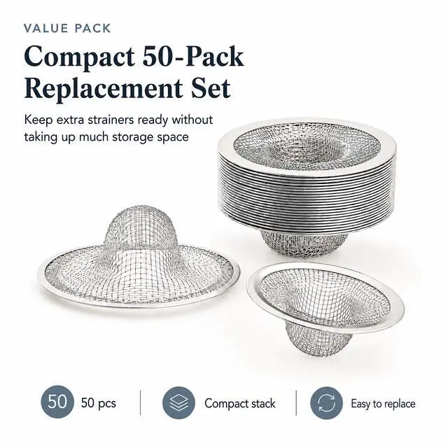 Alt view image 4 of 7 - Inch Stainless Steel Sink Strainers, Small Mesh Drain Strainer Baskets for Kitchen Sink, Bathroom Sink, Bathtub, Laundry, Floor Drain and Utility Sink