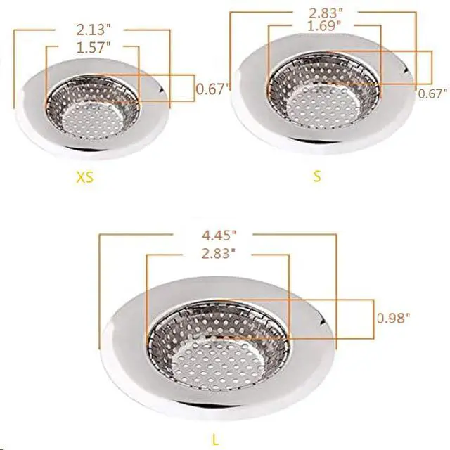 Alt view image 2 of 6 - Hair Catcher Shower Drain(3 Pack), Bathtub Drain Cover, Sink Tub Drain Stopper, Sink Strainer for Kitchen and Bathroom, Hair Stopper for Bathtub Drain Cover Size from 2.13'' to 4.5''.
