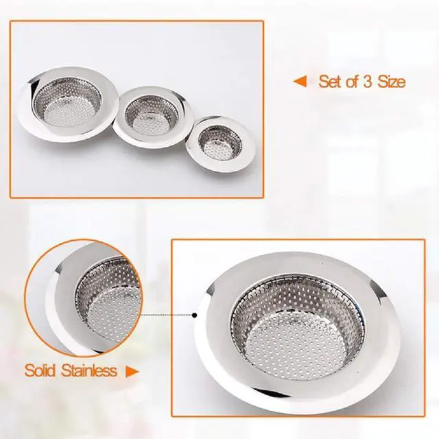 Alt view image 4 of 6 - Hair Catcher Shower Drain(3 Pack), Bathtub Drain Cover, Sink Tub Drain Stopper, Sink Strainer for Kitchen and Bathroom, Hair Stopper for Bathtub Drain Cover Size from 2.13'' to 4.5''.