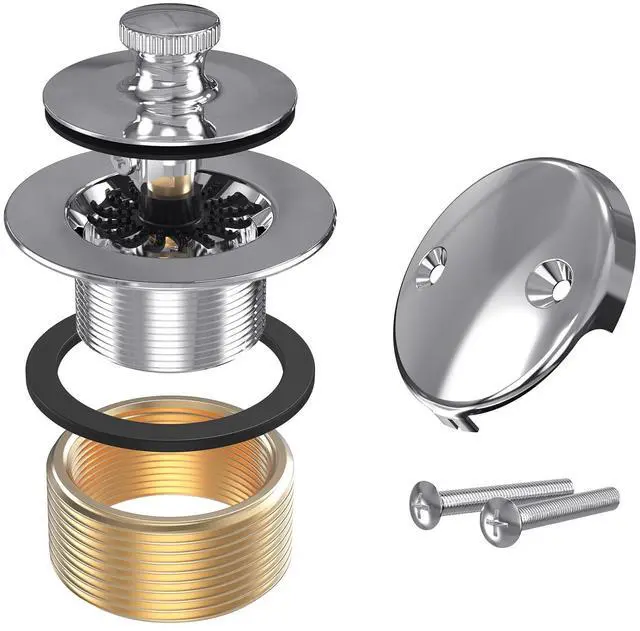 Main image of Bathtub Drain Kit with Two-Hole Overflow Faceplate, Bath Tub Drain