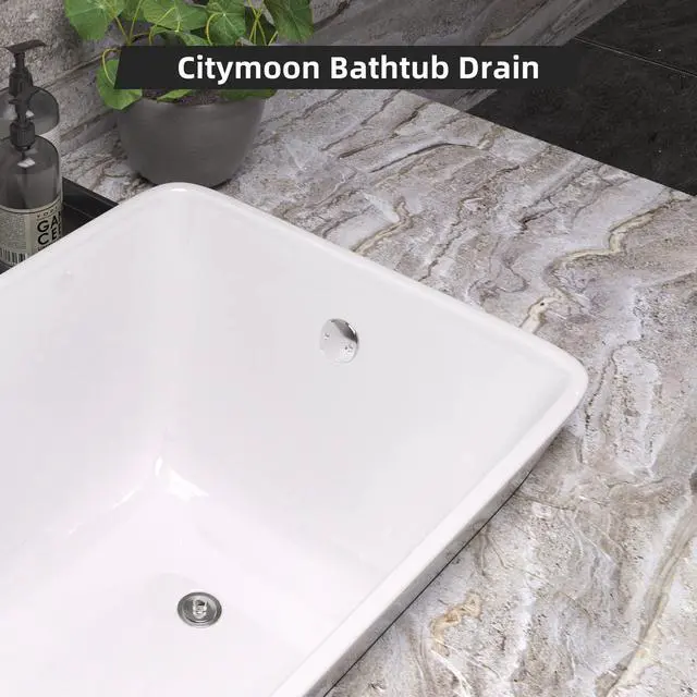Alt view image 2 of 7 - Bathtub Drain Kit with Two-Hole Overflow Faceplate, Bath Tub Drain