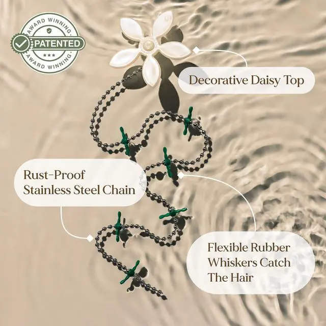 Alt view image 7 of 7 - Shower Drain Hair Catcher Disposable Bathroom Hair Trap, Easy to Install in Shower Drain Cover, Helps Prevent Clogs As Seen on Shark Tank White Flower (2-Pack)