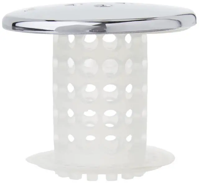 Alt view image 4 of 7 - Tub Drain Hair Catcher, Chrome for Bathroom Drains, Fits 1.5 1.75 Bathtub and Shower Drains, White