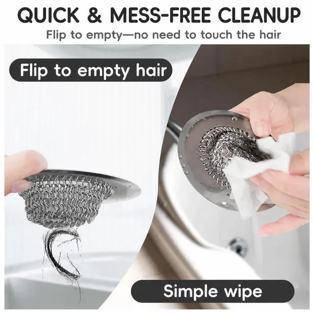 Alt view image 5 of 7 - Shower Drain Hair Catcher, Patented Bathtub Drain Cover, Anti-Clog