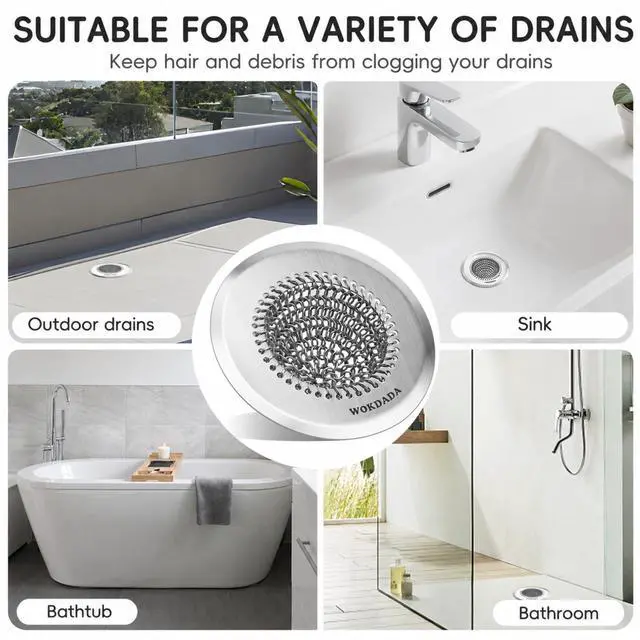 Alt view image 7 of 7 - Shower Drain Hair Catcher, Patented Bathtub Drain Cover, Anti-Clog