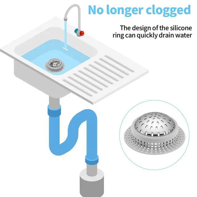 Alt view image 4 of 6 - Bathtub Drain Hair Catcher Shower Drain Cover Sink Drain Protector