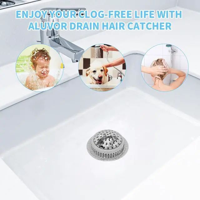Alt view image 6 of 6 - Bathtub Drain Hair Catcher Shower Drain Cover Sink Drain Protector