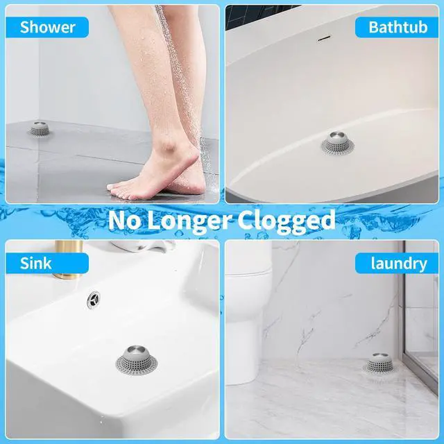 Alt view image 2 of 6 - Shower Drain Hair Catcher Bathtub Drain Cover Sink Drain Protector