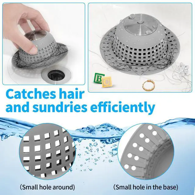 Alt view image 6 of 6 - Shower Drain Hair Catcher Bathtub Drain Cover Sink Drain Protector