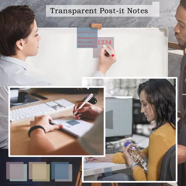 Alt view image 6 of 6 - Transparent Sticky Note, 3"x3" Clear Sticky Note, Morandi