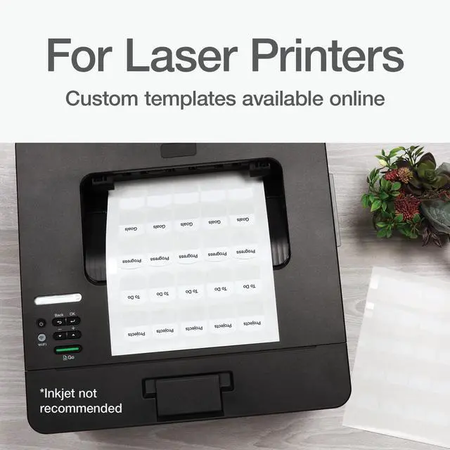 Alt view image 3 of 7 - Laser Index Tabs, Divider Tabs, Permanent Adhesive Index Labels, Customizable Divider Labels, Divider Labels for School, Home and Office, 1-1/8" x 1-1/4", White, 375 Tabs, (B39017)