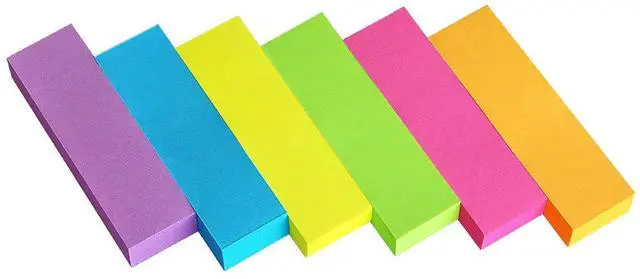 Main image of Page Markers, 0.5x1.8 in, 30 Pads, 6 Bright Colors