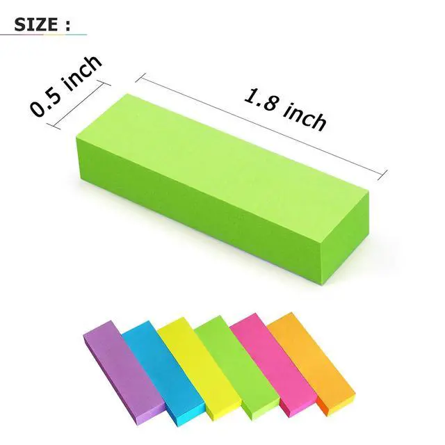 Alt view image 2 of 7 - Page Markers, 0.5x1.8 in, 30 Pads, 6 Bright Colors