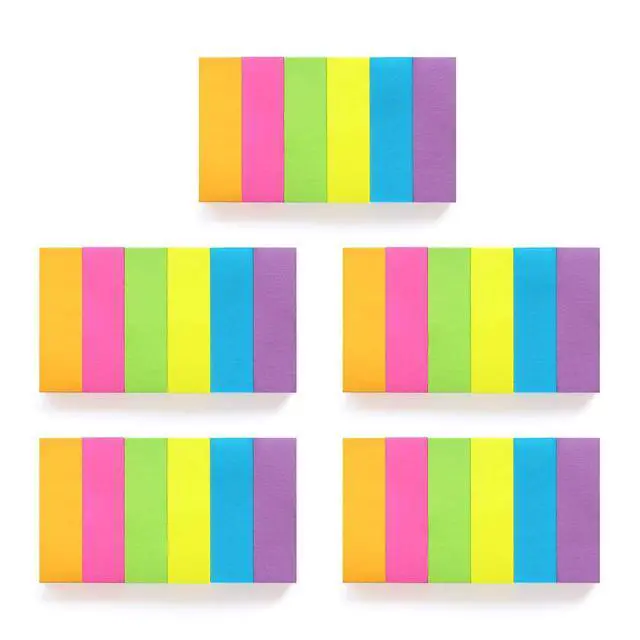 Alt view image 4 of 7 - Page Markers, 0.5x1.8 in, 30 Pads, 6 Bright Colors