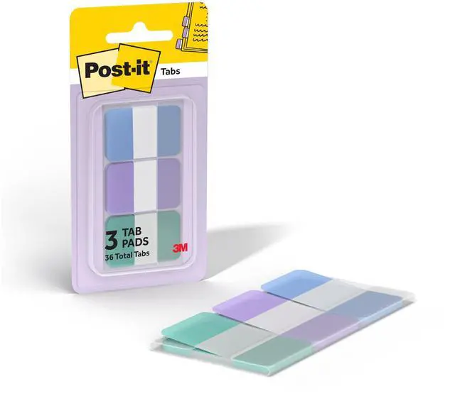 Main image of Sticky Tabs, 1 x 1.5 in, Warm Pastels, 3 Pads, 36 Tabs Total