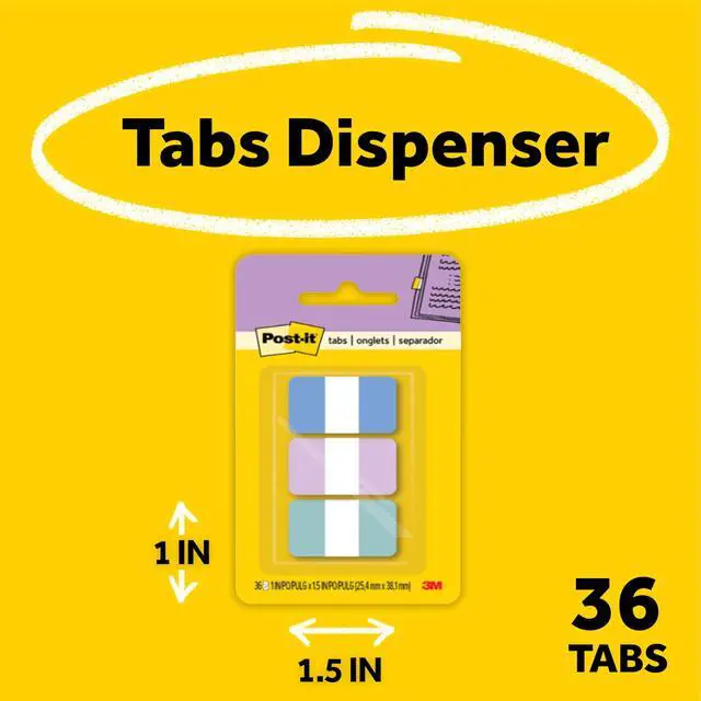 Alt view image 2 of 7 - Sticky Tabs, 1 x 1.5 in, Warm Pastels, 3 Pads, 36 Tabs Total
