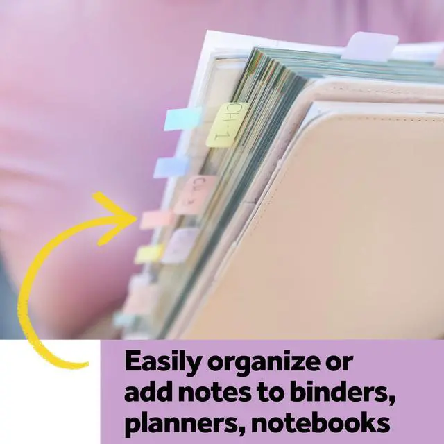 Alt view image 4 of 7 - Sticky Tabs, 1 x 1.5 in, Warm Pastels, 3 Pads, 36 Tabs Total