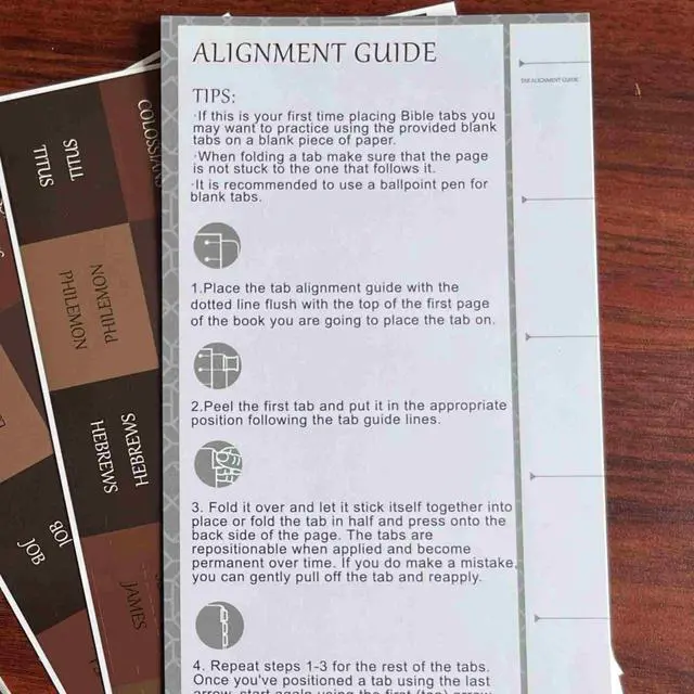 Alt view image 2 of 6 - Reposition Laminated Bible Tabs, Large Print Stickers, Easy to Read & Apply Bible Tabs for Women & Man (Earthy Brown)