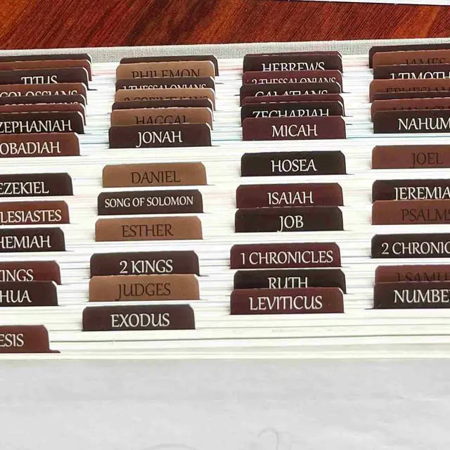 Alt view image 5 of 6 - Reposition Laminated Bible Tabs, Large Print Stickers, Easy to Read & Apply Bible Tabs for Women & Man (Earthy Brown)